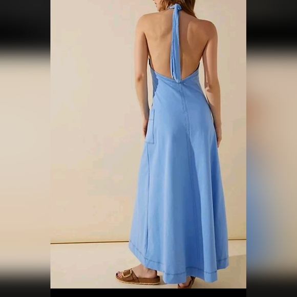 FP Beach Dresses & Skirts - FP Beach Victoria Low Back Maxi Dress Blue Halter Neck medium vacation Boho